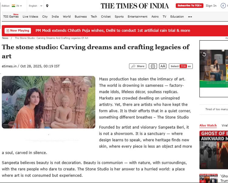 The Stone Studio In The Press 3 The Stone Studio Times of India