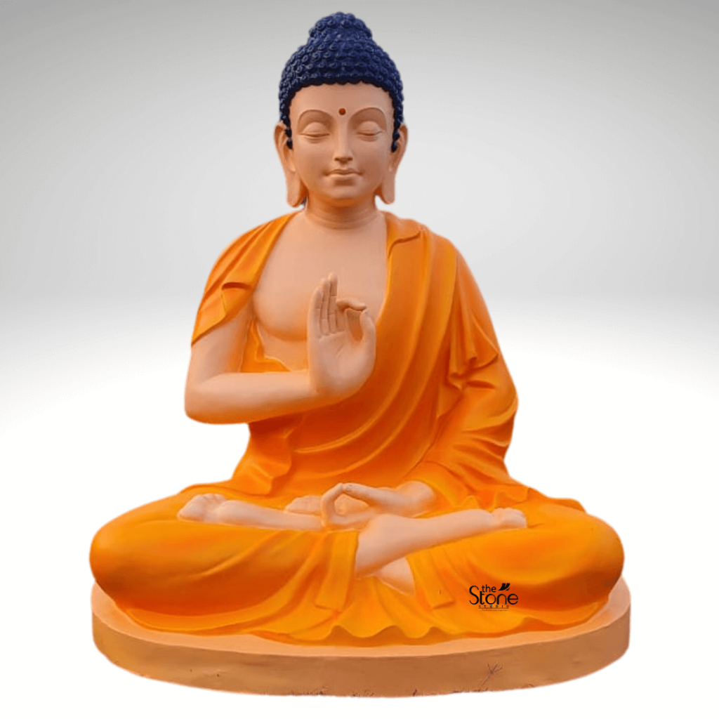 Ashirwad Mudra Fibre Buddha Statue 3ft The Stone Studio