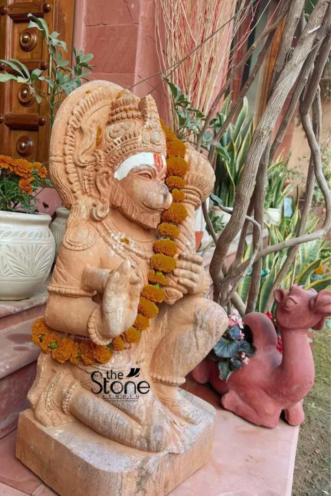 Sitting Hanuman Stone Statue placement