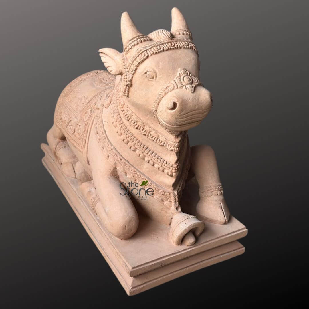 Small Nandi Stone Statue 2ft 1 Small Nandi Stone Statue