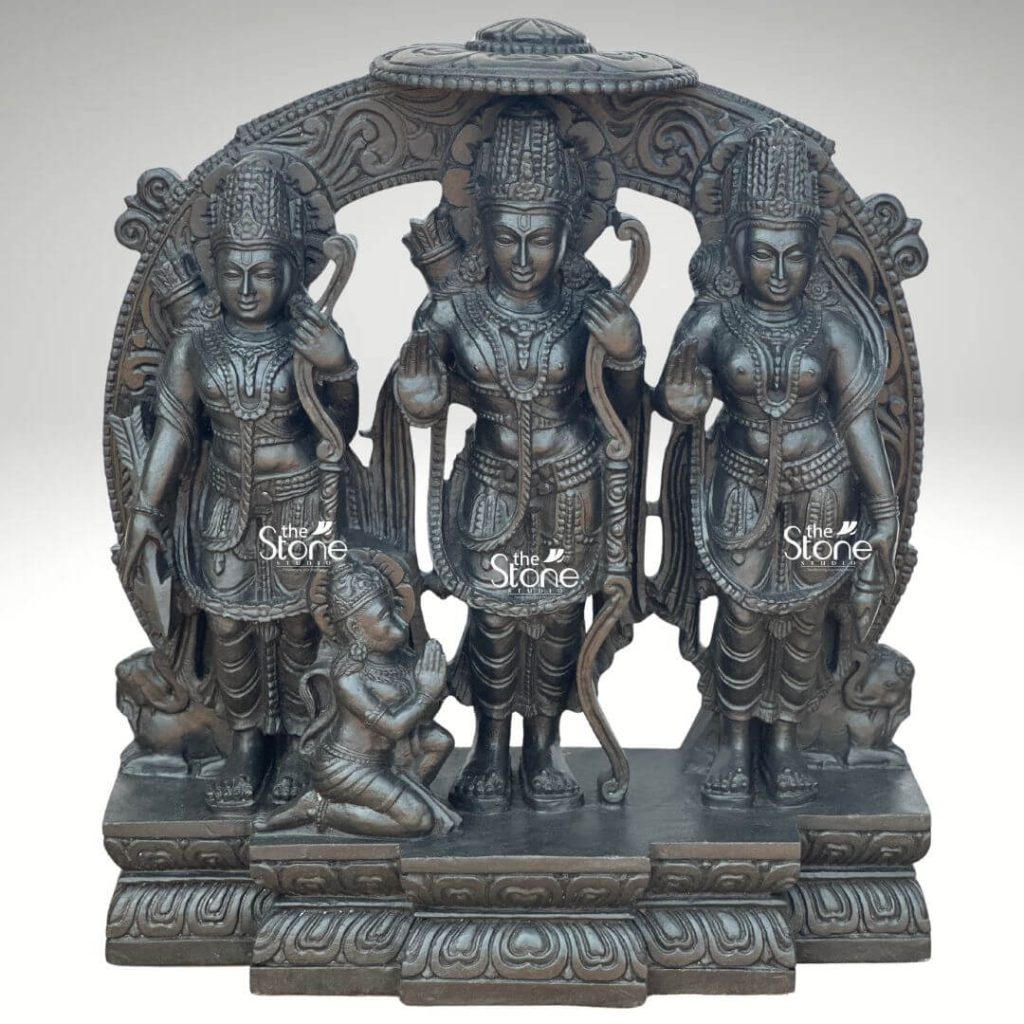 Ram Stone Ram Darbar Black Stone Statue 2ft : Buy Best - The Stone Studio