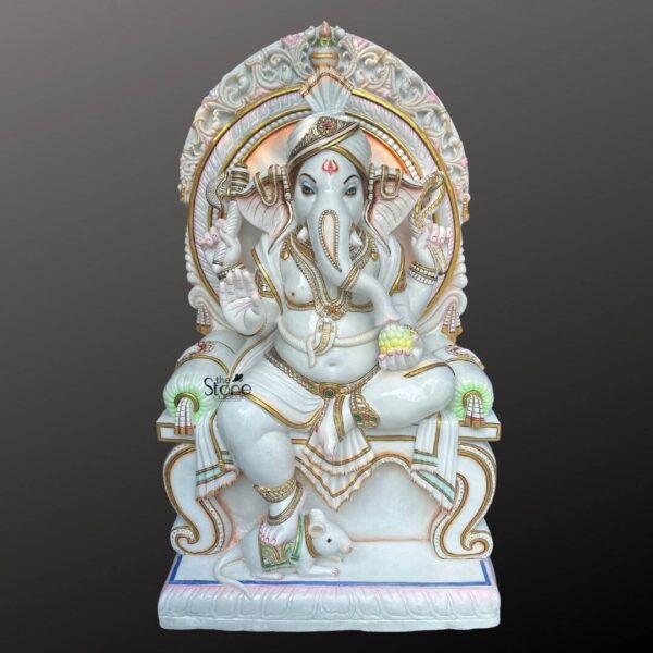 6 Feet Marble Ganesha Statue