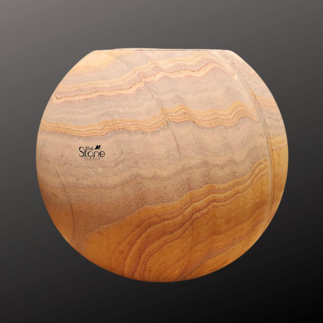 Natural Sandstone Round Planter Pot 20" - Image 5