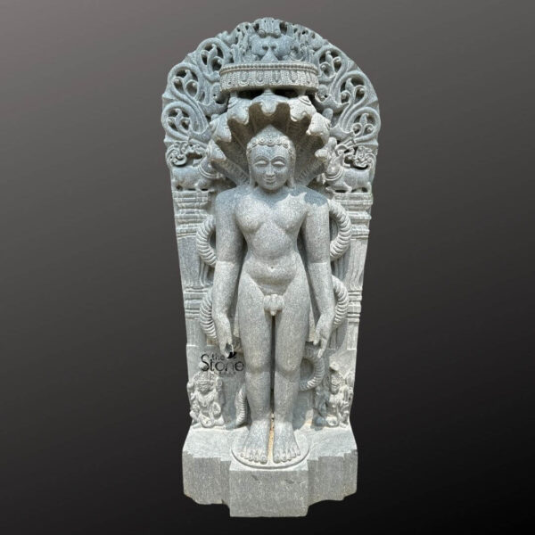 Standing Parshvanath Jain Tirthankara Stone Statue 3ft